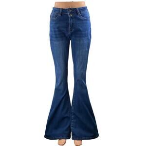 Flying Banana Blue High Waisted Bell Bottom Flared Bootcut Denim Jeans Size 8